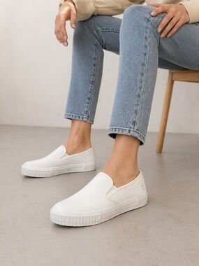 Timberland White Slip-On Sneakers